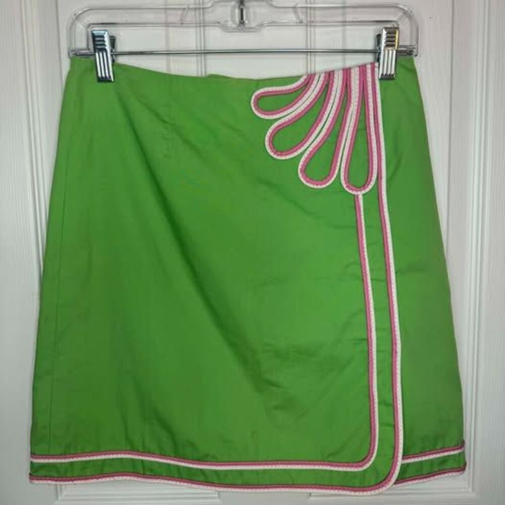 Lilly Pulitzer Faux Wrap Skirt Sz 0 White Label
